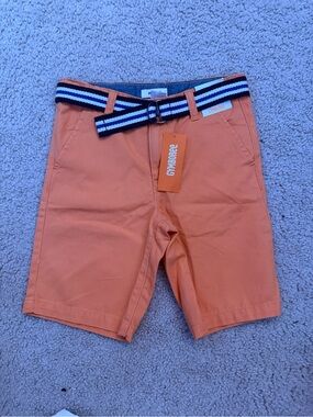 Gymboree Orange Flat-Front Boys' Shorts with Striped Belt